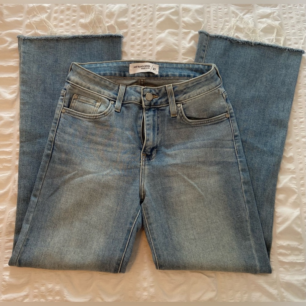 Just Black Denim light wash flare jeans